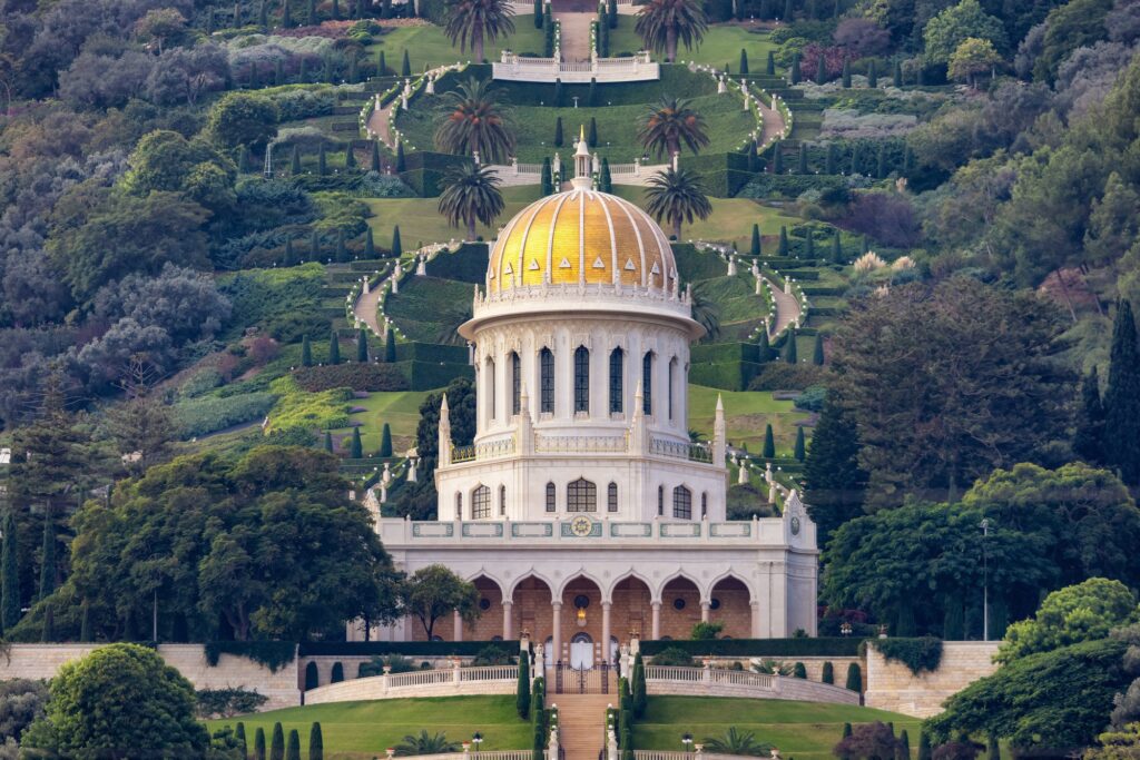 Bahai Gardens in Haifa, Israel. Tourist Attraction
